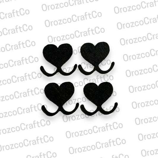 4 Pack Heart Felt Noses 10mm - 40mm