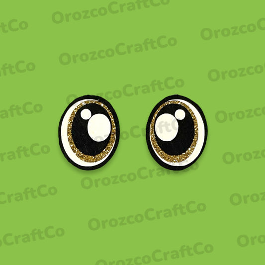 Gold Glitter Felt Eyes 20mm | 25mm | 35mm | 40mm | 45mm