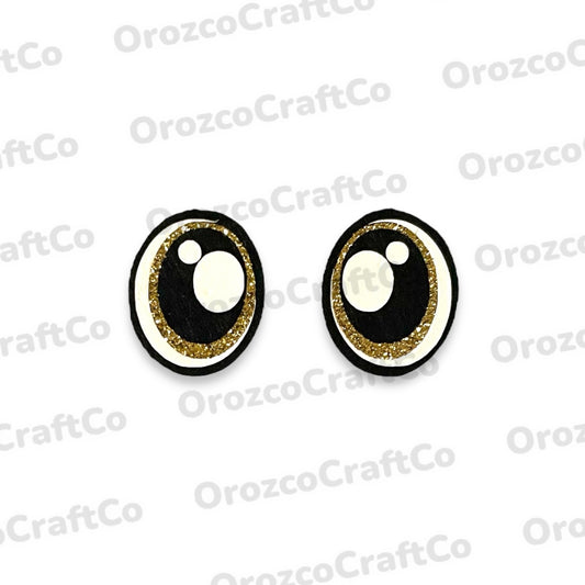 Gold Glitter Felt Eyes 20mm | 25mm | 35mm | 40mm | 45mm