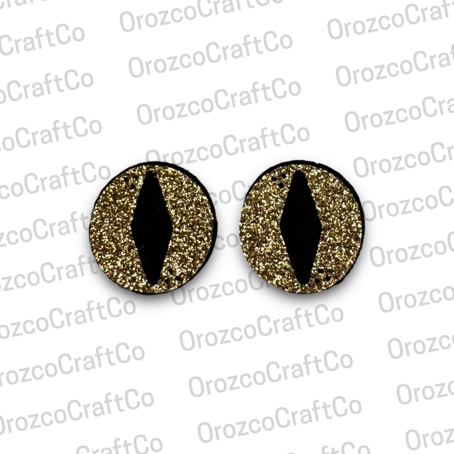 Gold Glitter Diamond Dot Felt Eyes 25/35 mm