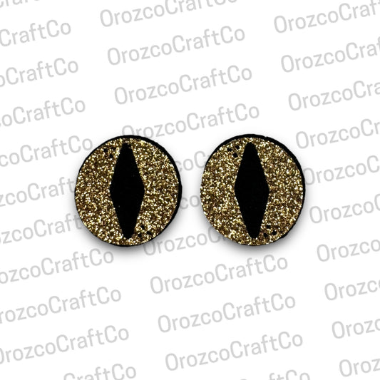 Gold Glitter Diamond Dot Felt Eyes 25/35 mm