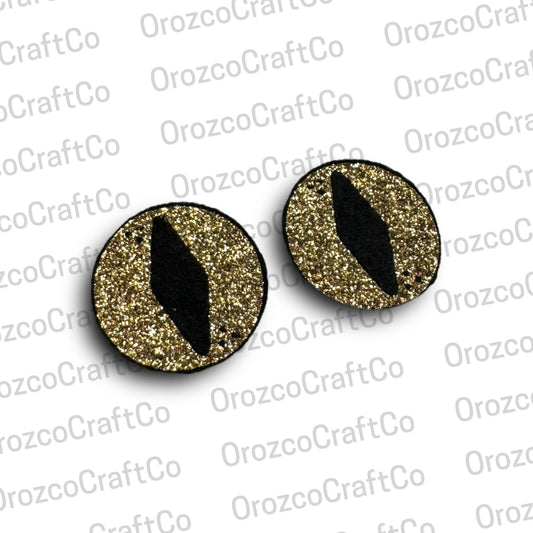 Gold Glitter Diamond Dot Felt Eyes 25/35 mm