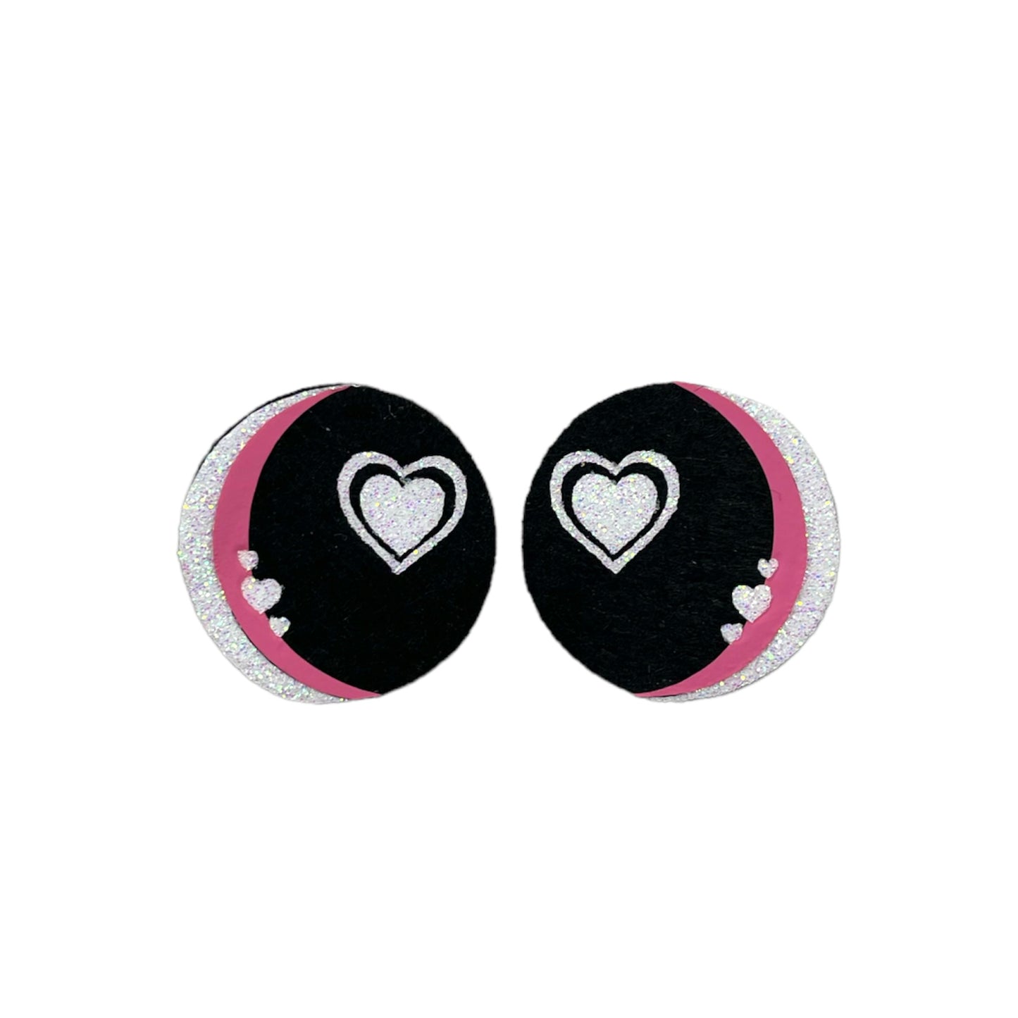 Valentine Glitter Eyes 25mm or 35mm Felt Eyes