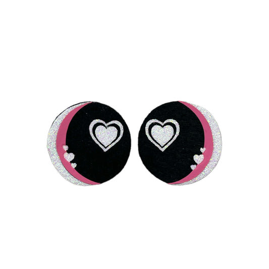 Valentine Glitter Eyes 25mm or 35mm Felt Eyes