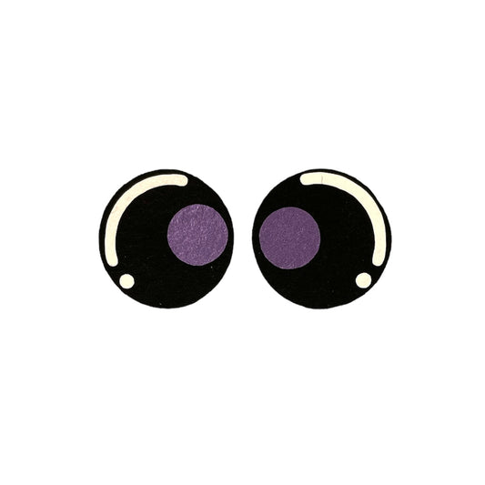 Purple/White Dot 25mm Felt Eyes