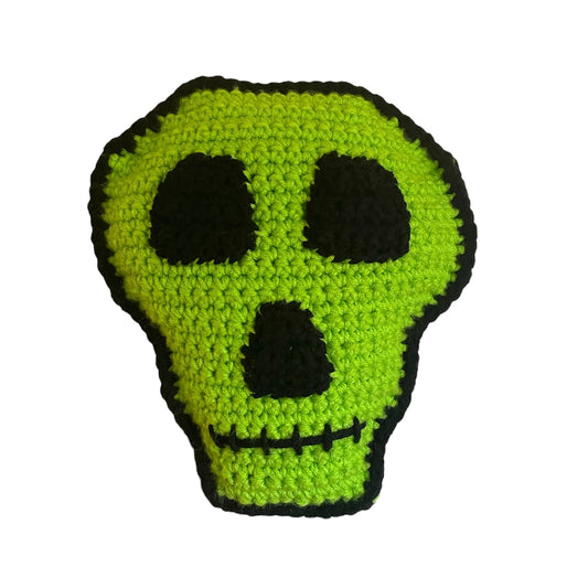 Lime Green Mini Skull Pillow