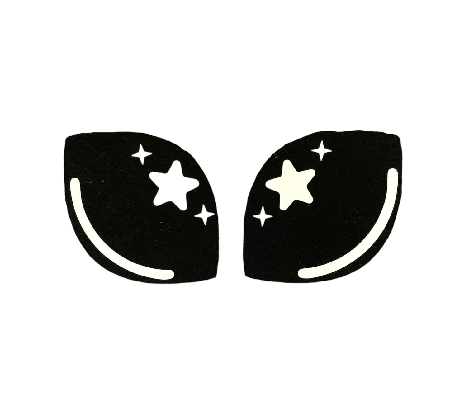 Mini White Star Alien Felt Eyes