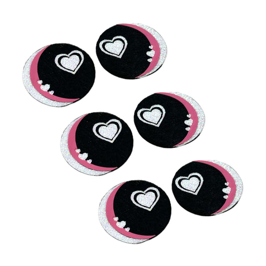 Valentine Glitter Eyes 25mm or 35mm Felt Eyes