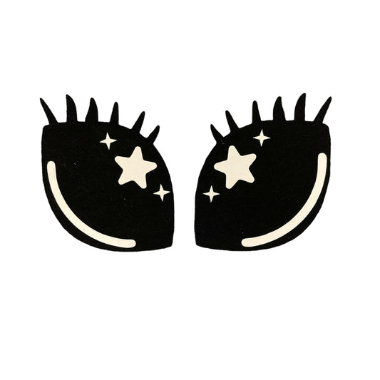 Matte White Star Alien Felt Eyes | Eyelash